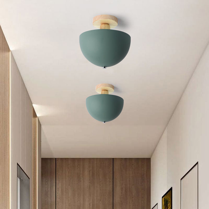 Minimalist Semi-Recessed Dome Semi-Flush Mount Light