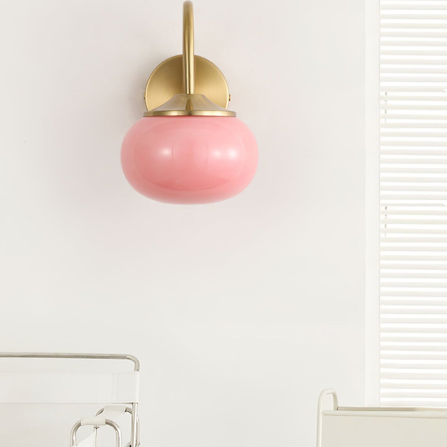 Marshmallow Wall Lamp – Glass & Brass Finish