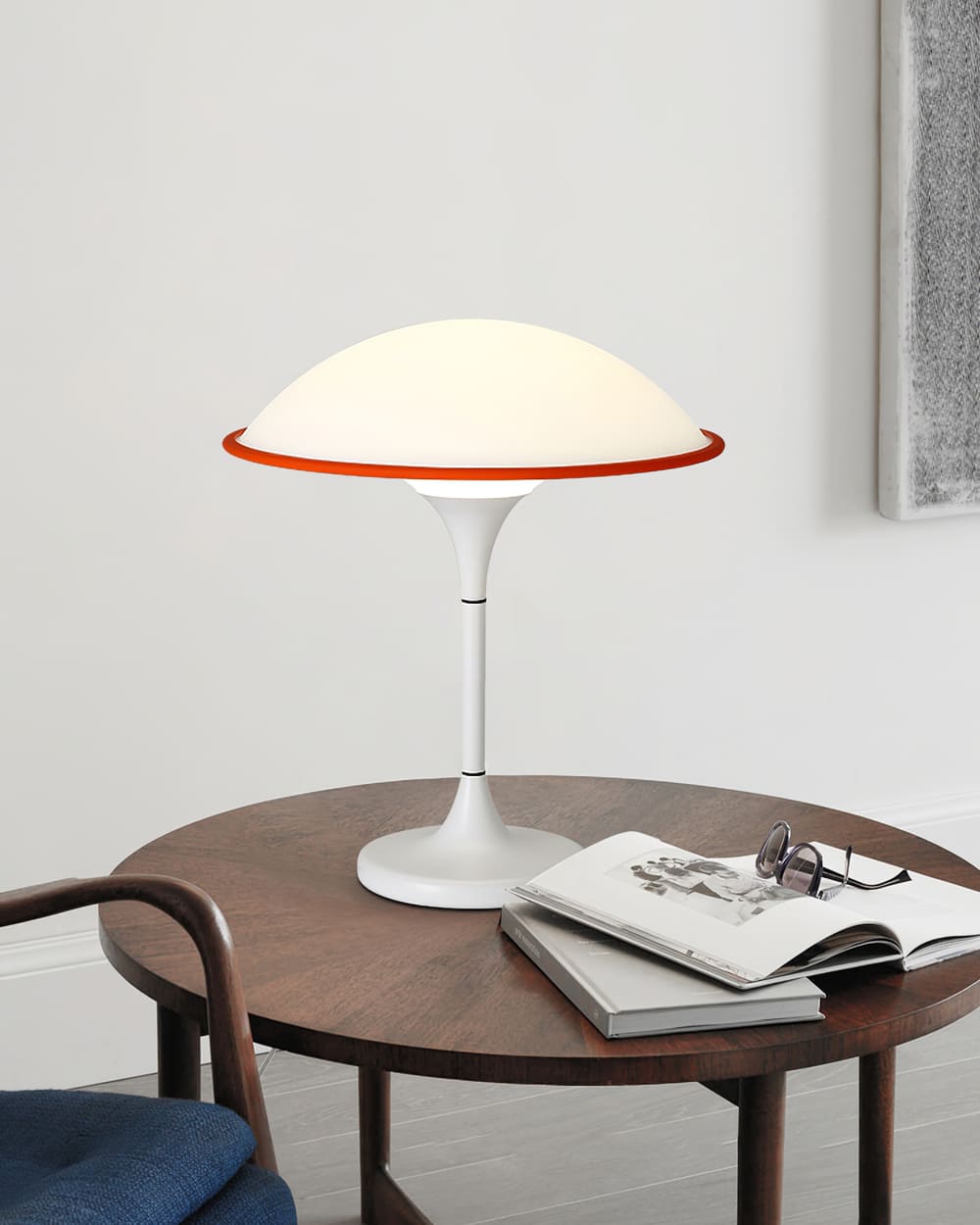 Sleek Mid-Century UFO-Inspired Hemispherical Table Lamp