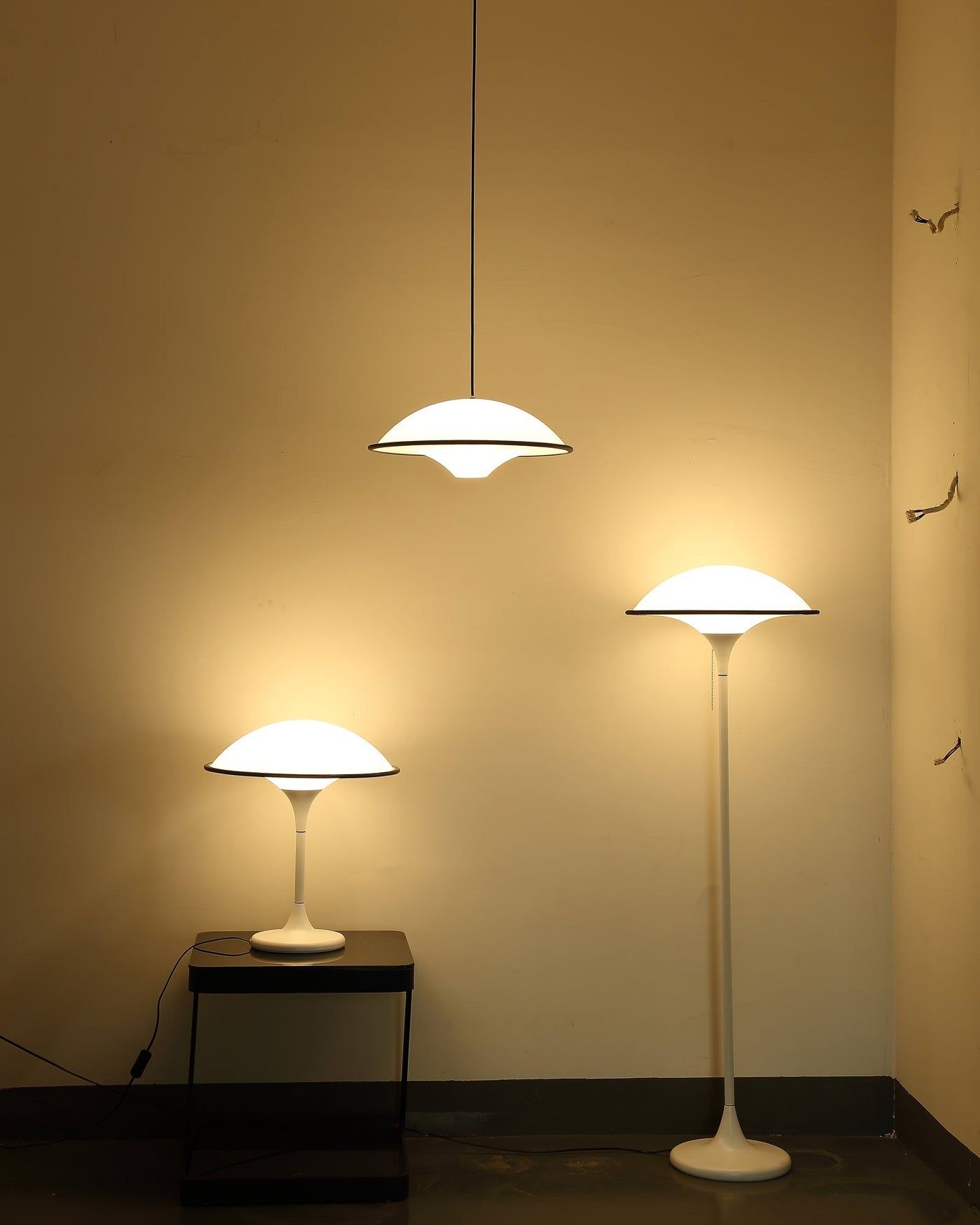 Sleek Mid-Century UFO-Inspired Hemispherical Table Lamp