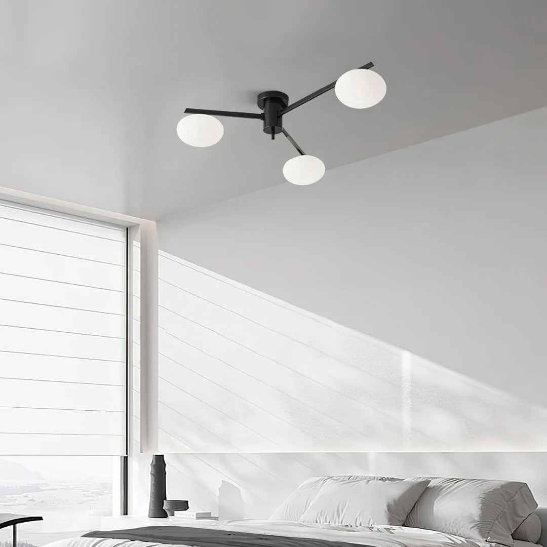 Minimalist Semi-Flush Mount Lamp – Radial Design