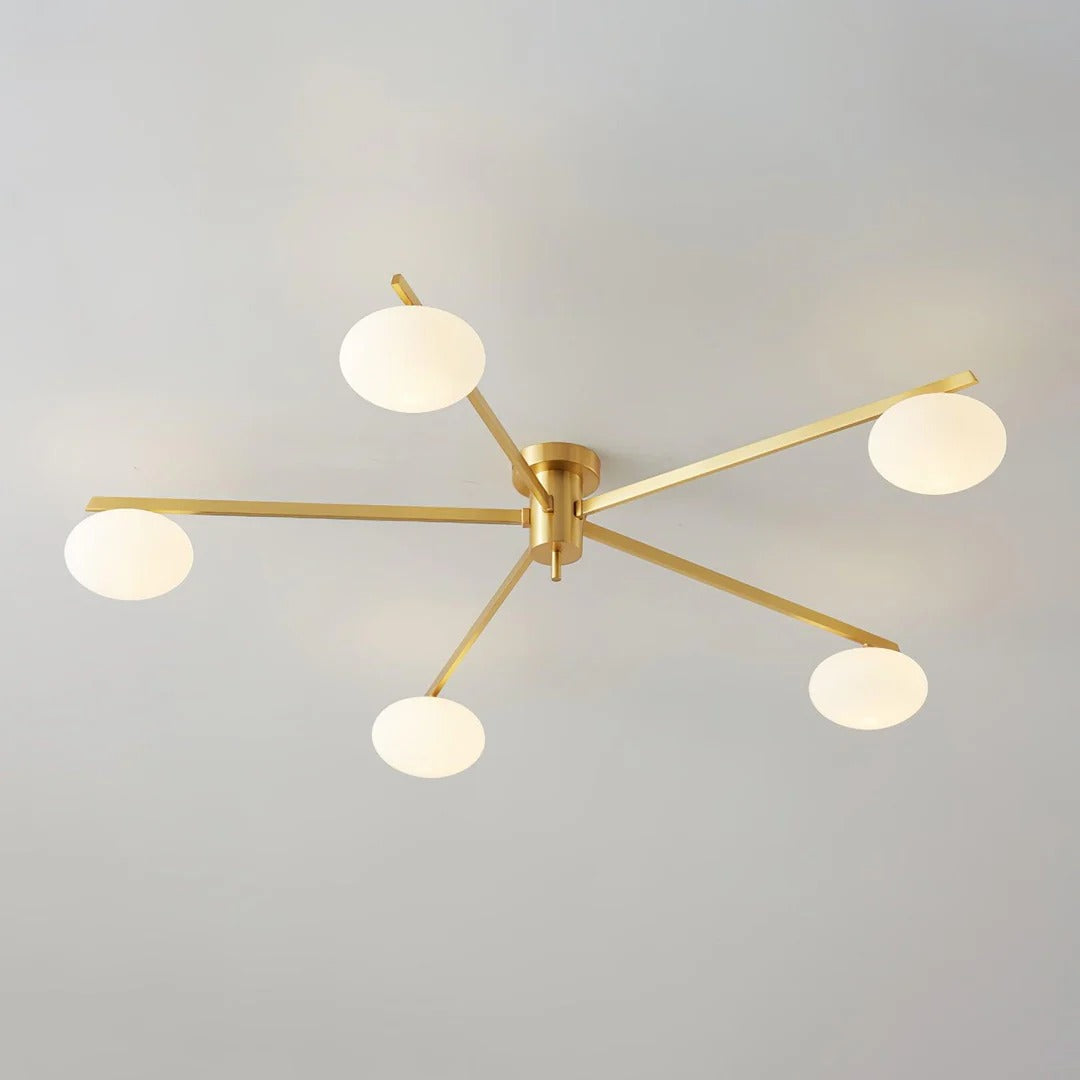 Minimalist Semi-Flush Mount Lamp – Radial Design
