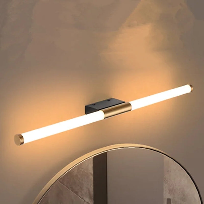 Minimalist Linear Metal Wall Lamp - Gold Bar Shape