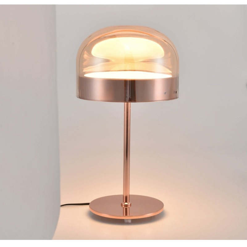 Minimalist Mushroom Table Lamp - Glass & Metal