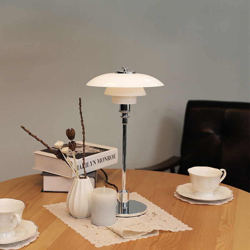 Mid-Century Modern Table Lamp with Stacked Discs