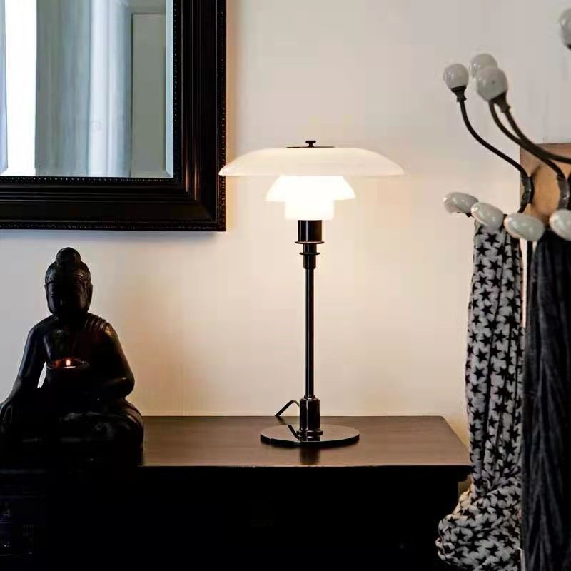 Mid-Century Modern Table Lamp with Stacked Discs