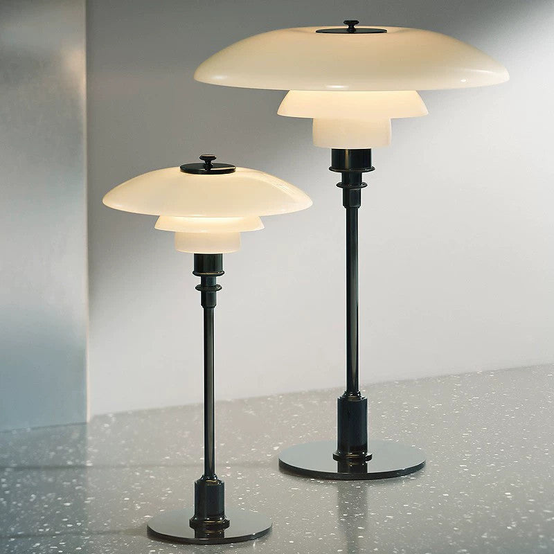 Mid-Century Modern Table Lamp with Stacked Discs