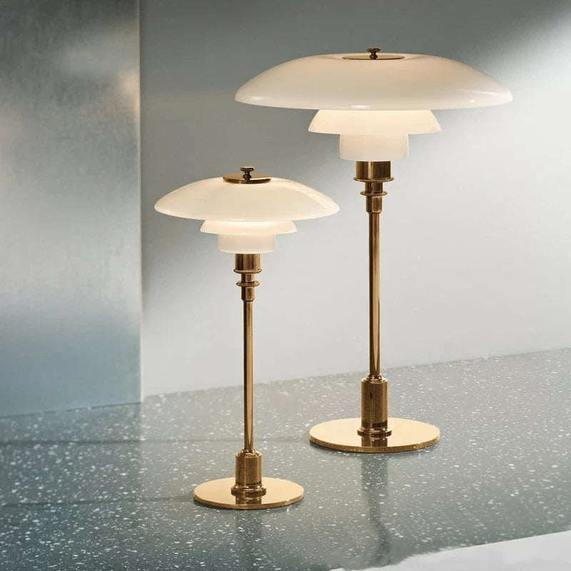Mid-Century Modern Table Lamp with Stacked Discs