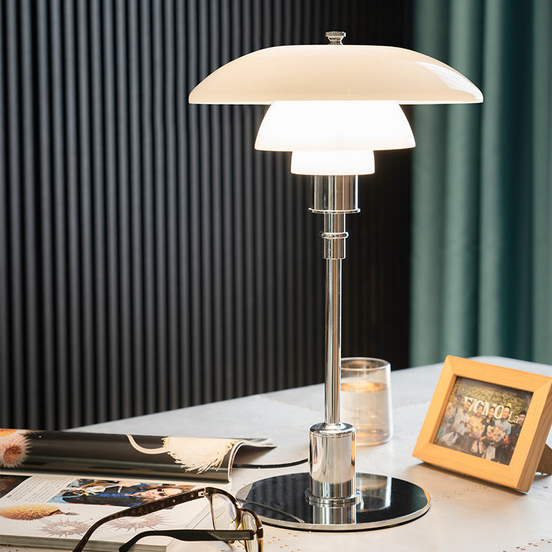 Mid-Century Modern Table Lamp with Stacked Discs