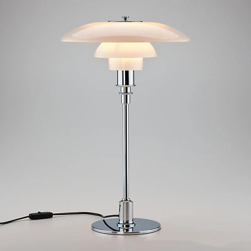 Mid-Century Modern Table Lamp with Stacked Discs