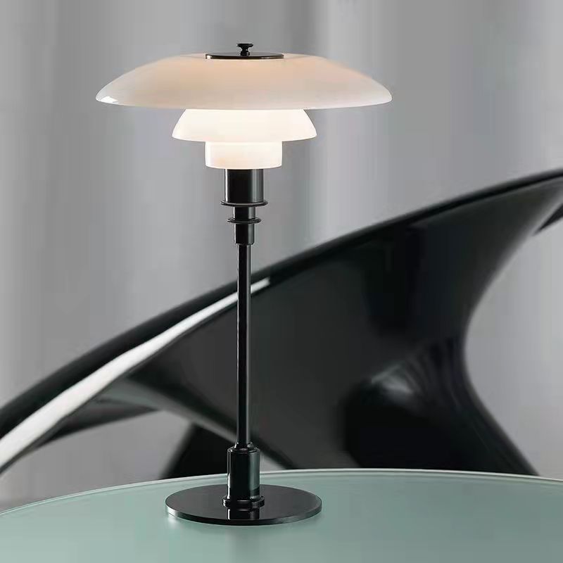 Mid-Century Modern Table Lamp with Stacked Discs
