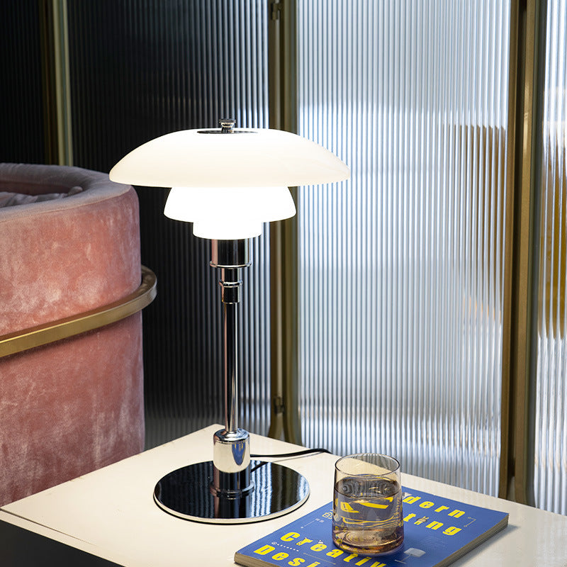 Mid-Century Modern Table Lamp with Stacked Discs