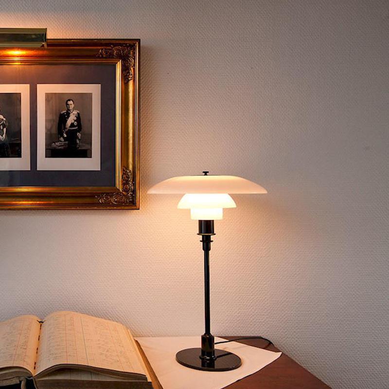 Mid-Century Modern Table Lamp with Stacked Discs