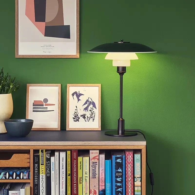 Mid-Century Modern Table Lamp with Stacked Discs