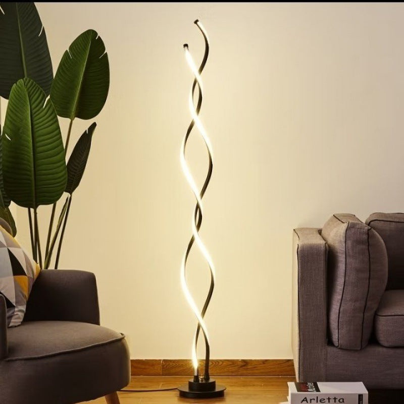 Contemporary Double Spiral Floor Lamp with LED