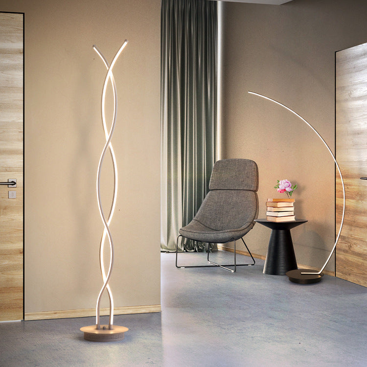Contemporary Double Spiral Floor Lamp with LED