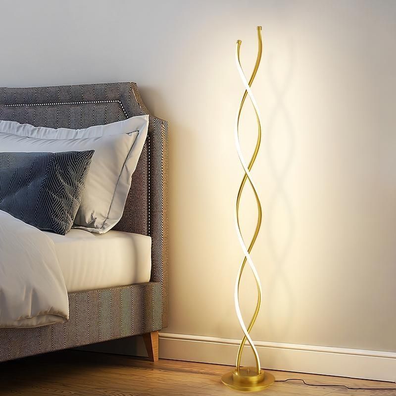 Contemporary Double Spiral Floor Lamp with LED