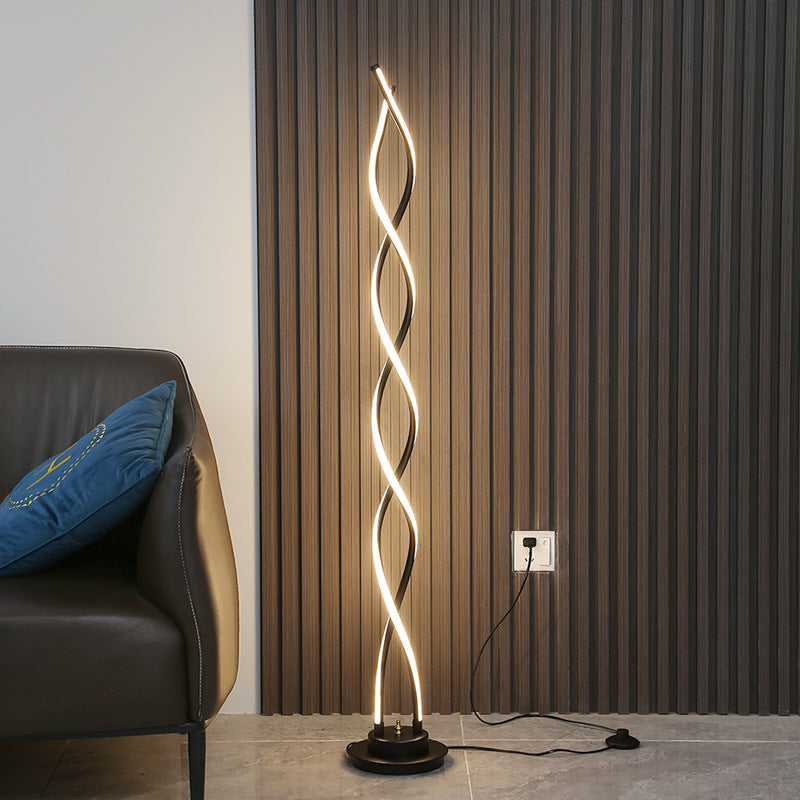 Contemporary Double Spiral Floor Lamp with LED