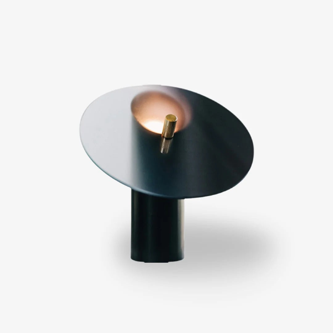 Minimalist Table Lamp – Postmodern Black Metal Design