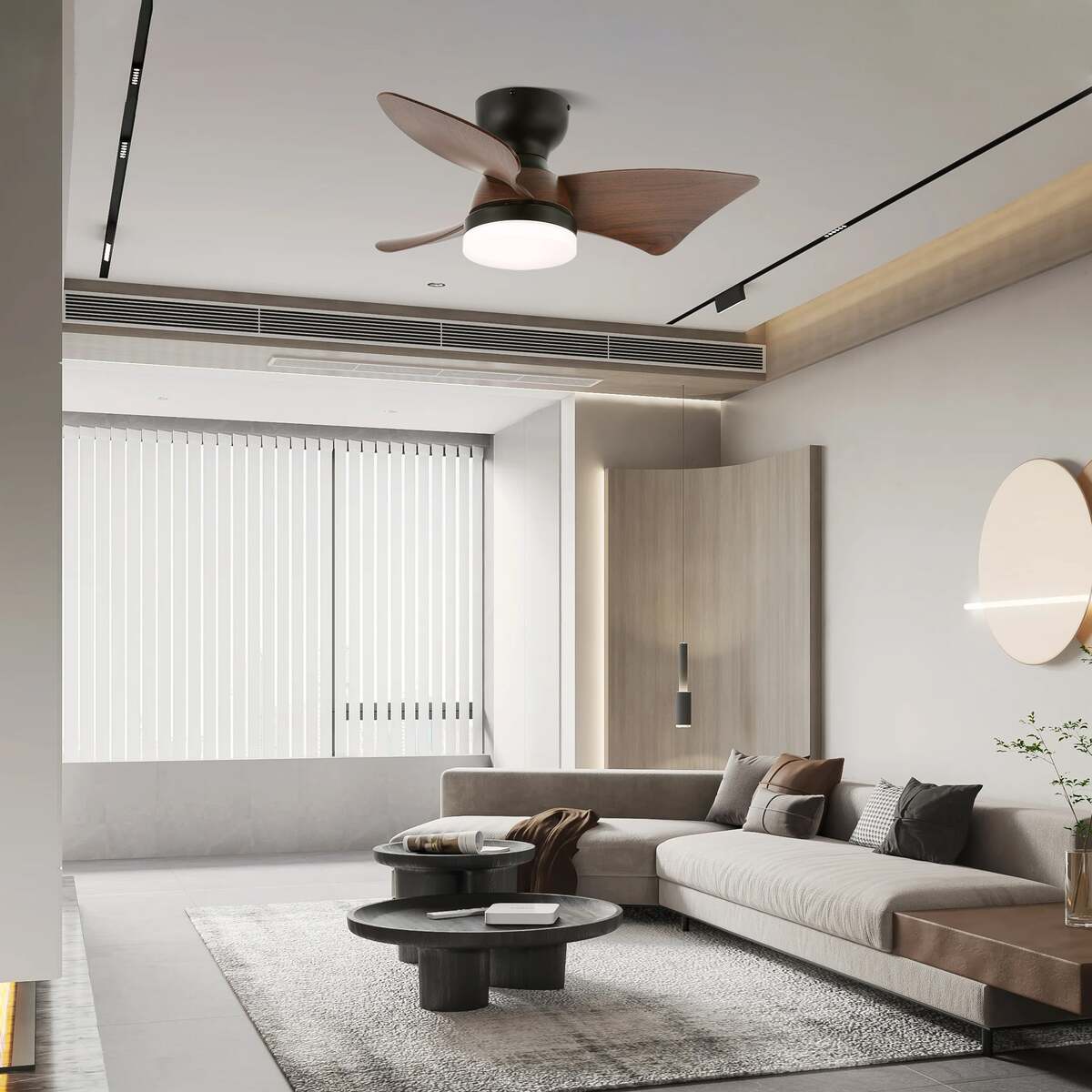 Modern Ceiling Fan Light - Metal Base & ABS Blades