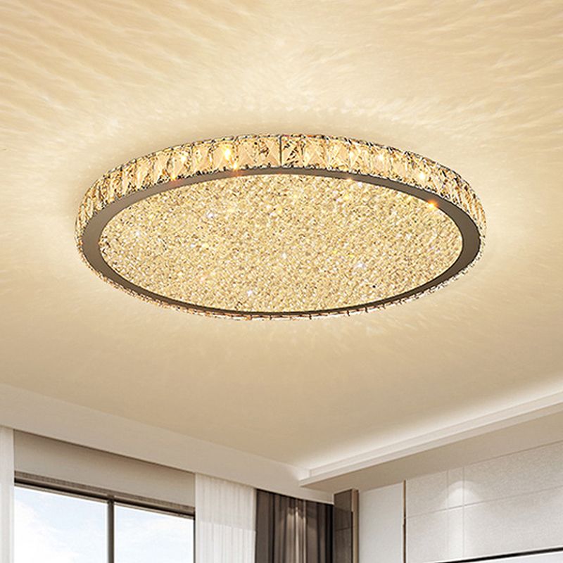 Modern Crystal LED Ceiling Light – Luxurious Round Flush Mount