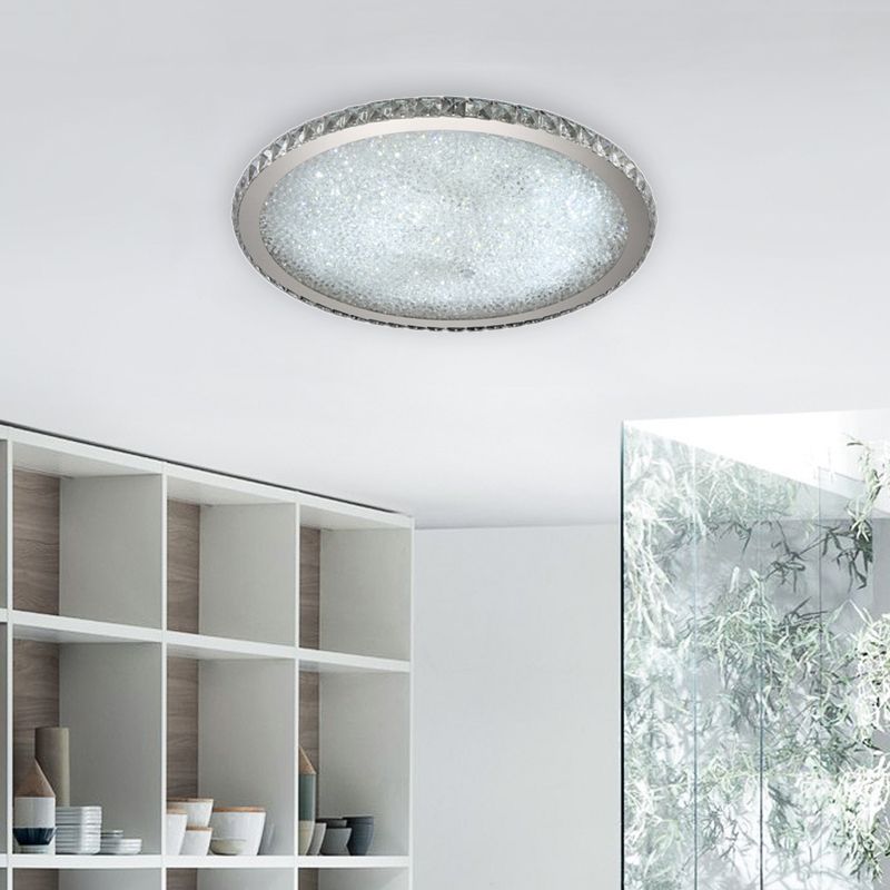 Modern Crystal LED Ceiling Light – Luxurious Round Flush Mount