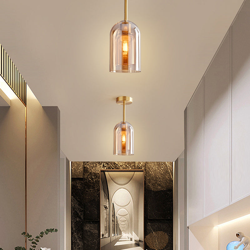 Modern Glass Ceiling Light – Elegant Cylinder Shape