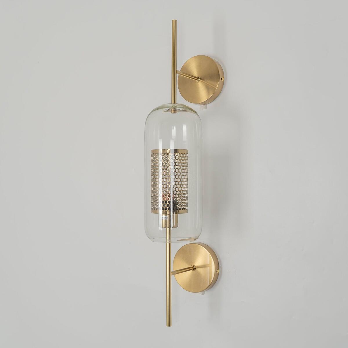 Modern Glass Wall Light - Cylindrical & Spherical Design