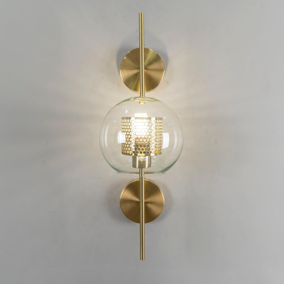 Modern Glass Wall Light - Cylindrical & Spherical Design