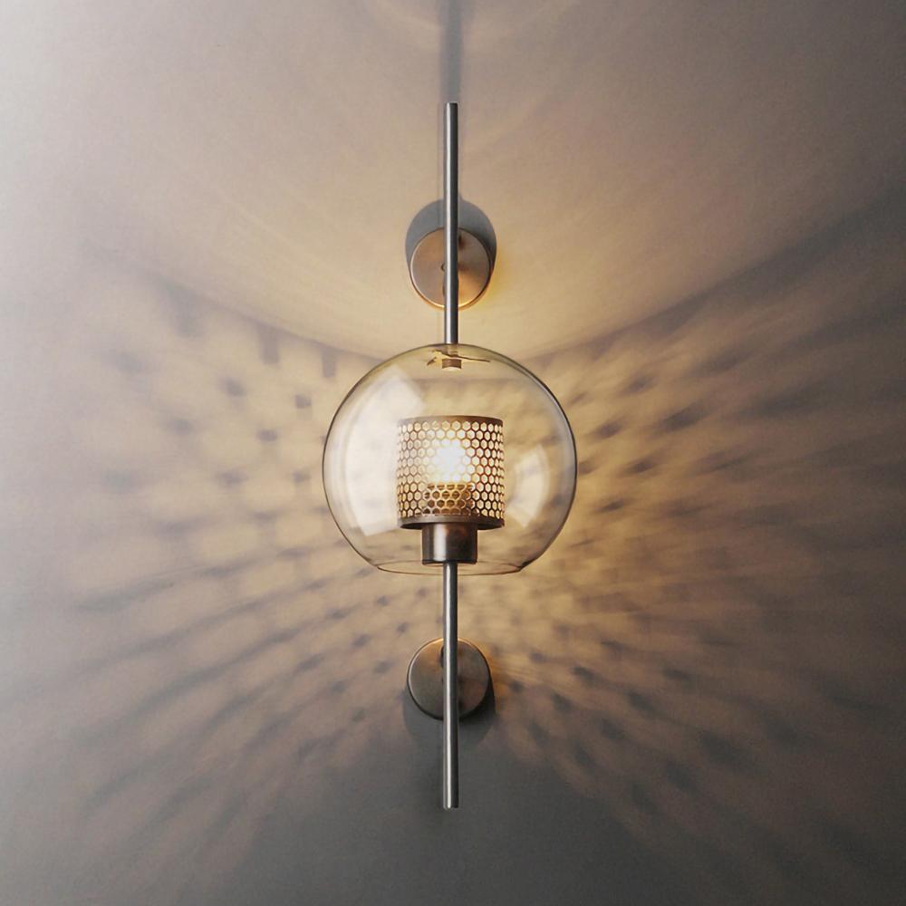 Modern Glass Wall Light - Cylindrical & Spherical Design