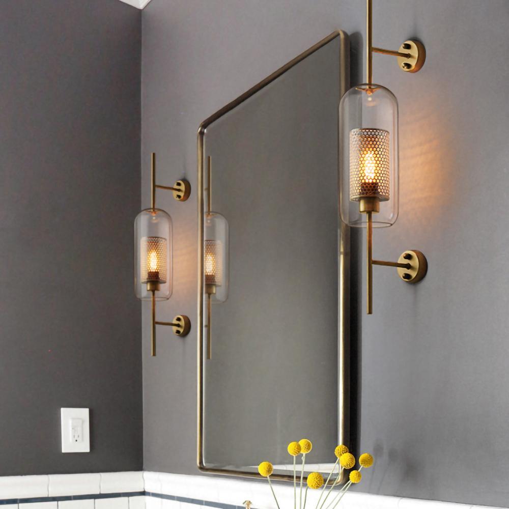 Modern Glass Wall Light - Cylindrical & Spherical Design