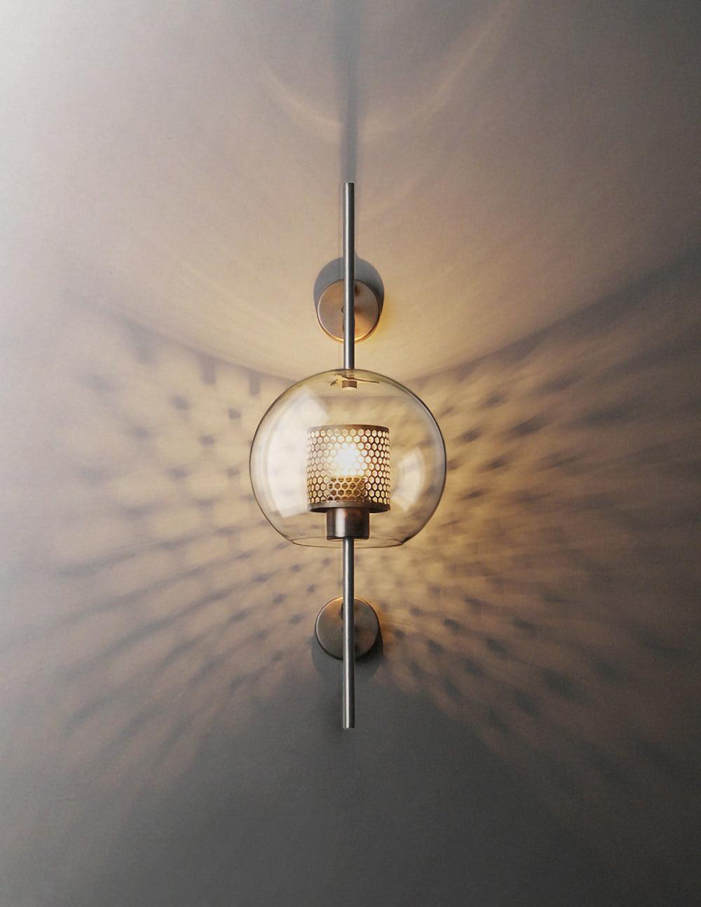 Modern Glass Wall Light - Cylindrical & Spherical Design