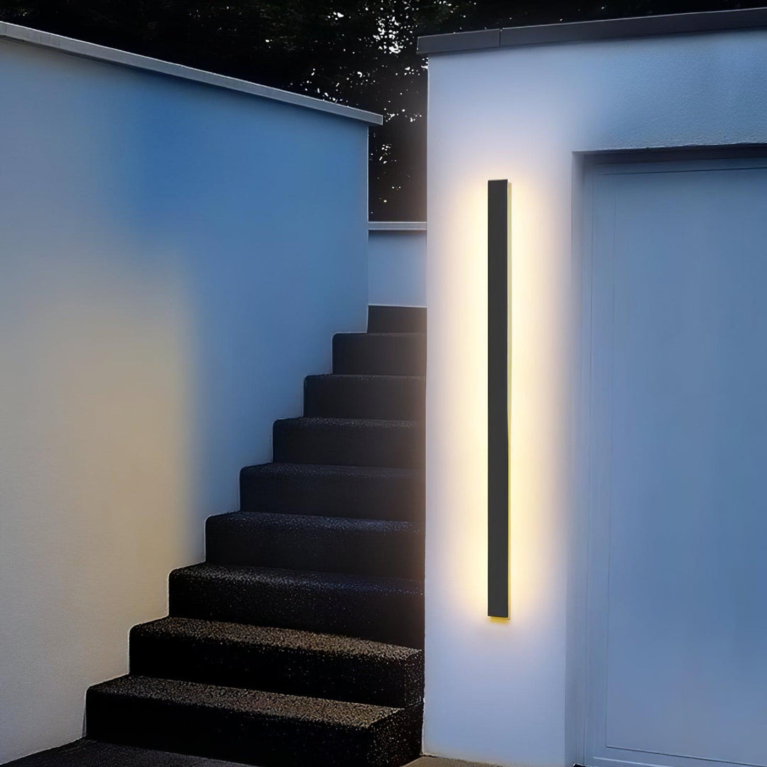 Modern Solar Outdoor Wall Light – Long LED Strip, Waterproof