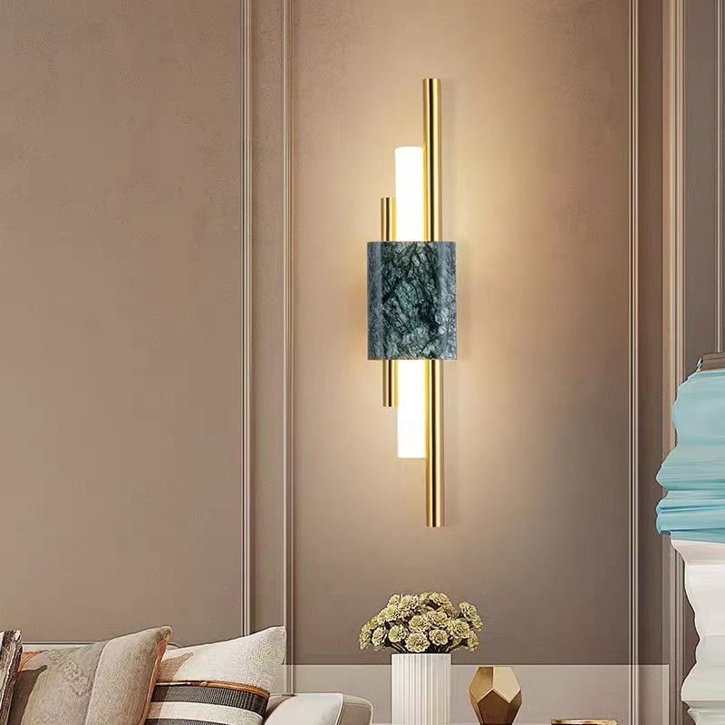 Modern Marble & Brass Wall Light - Minimalist Design