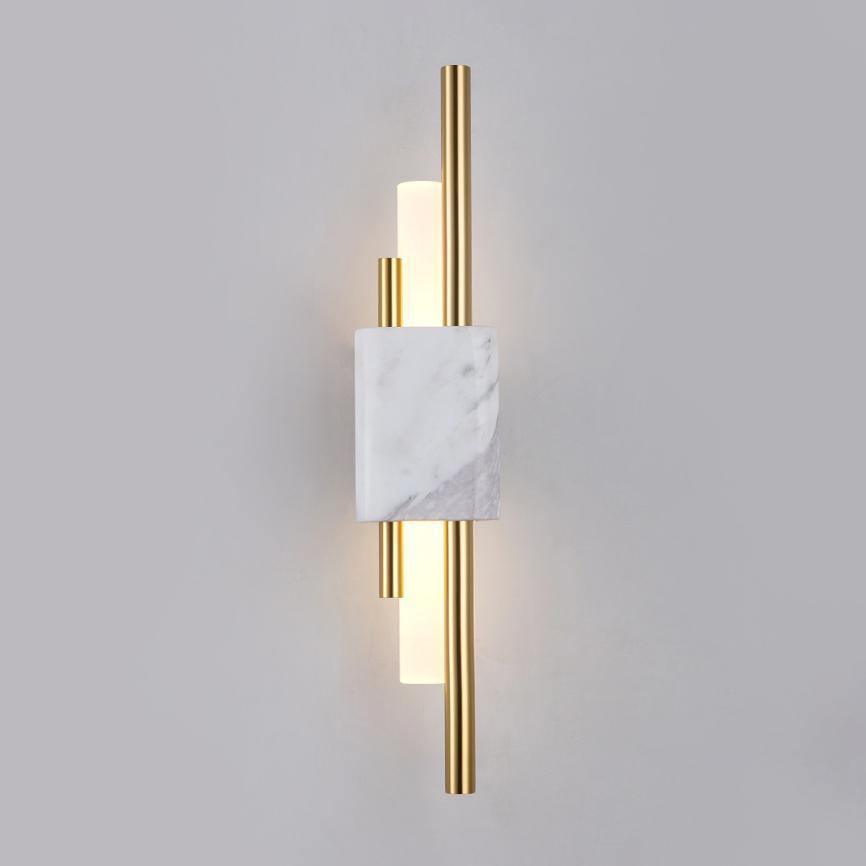 Modern Marble & Brass Wall Light - Minimalist Design