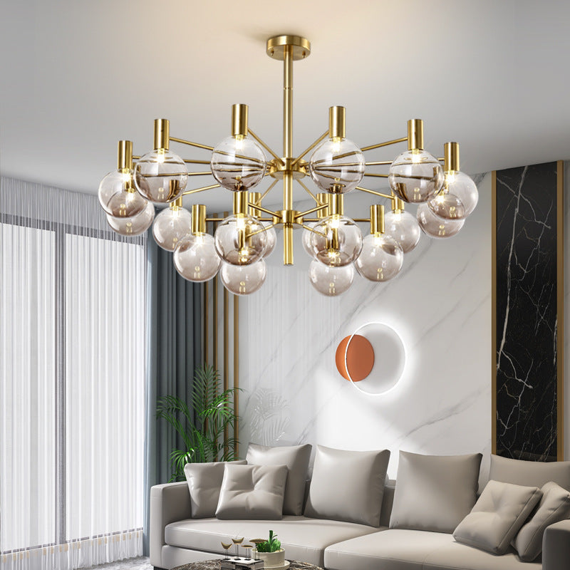 Modern Multi-Head Sphere Chandelier