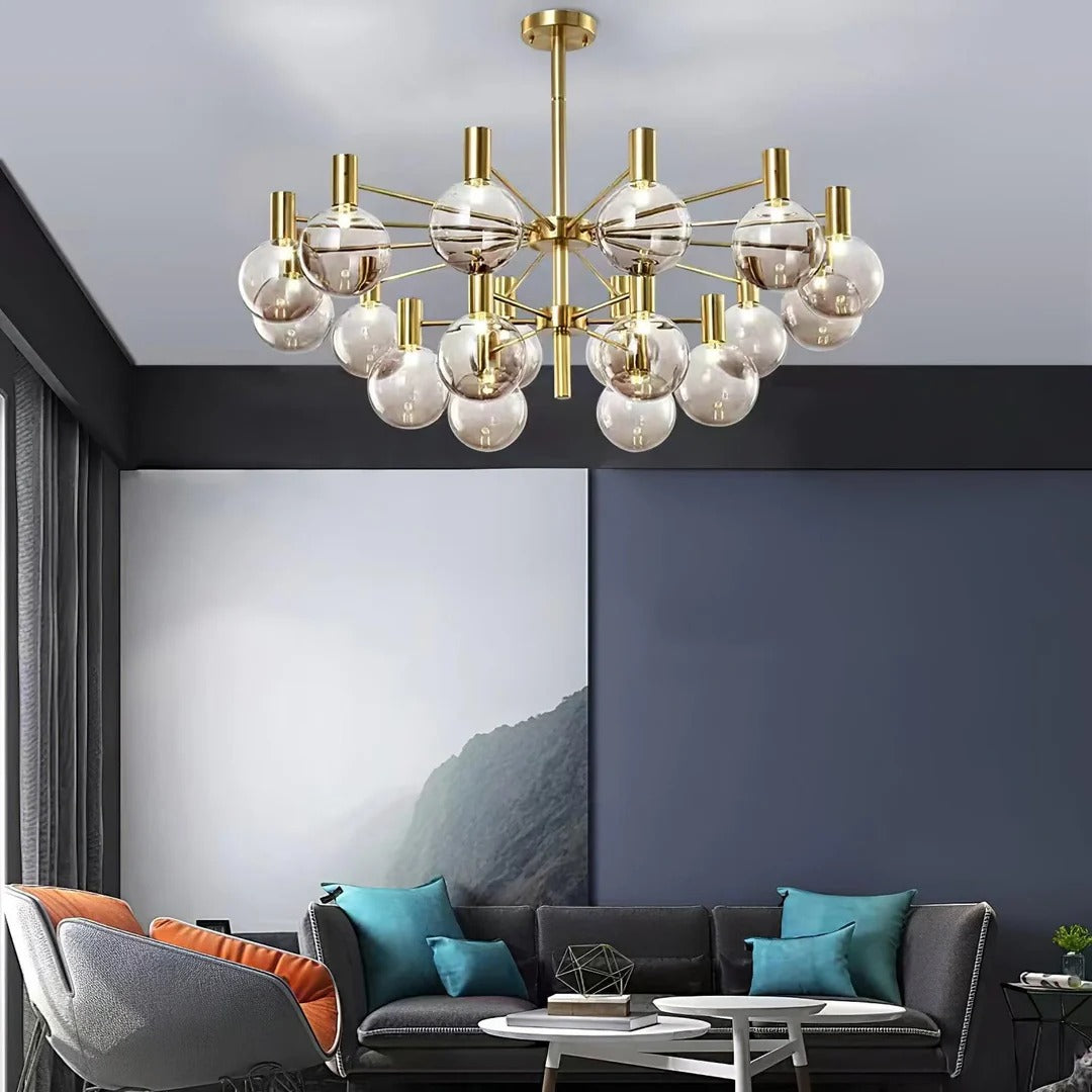 Modern Multi-Head Sphere Chandelier