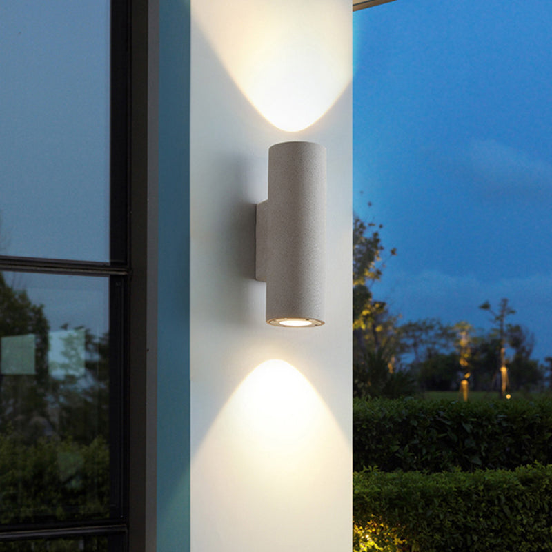Modern Outdoor LED Wall Light – Cylindrical Design, Black or White, Waterproof
