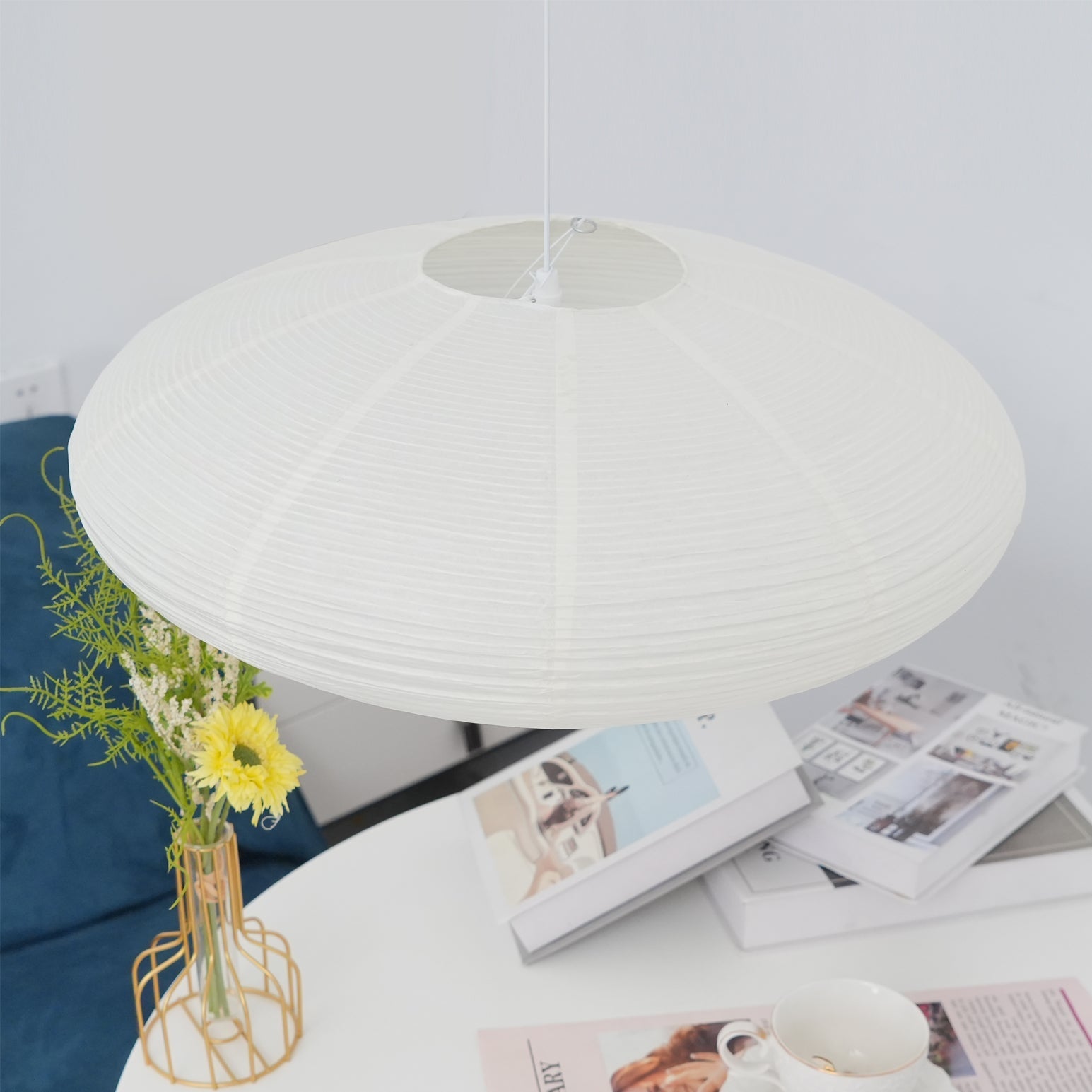 Modern Rice Paper Pendant Lamp - Handcrafted Design