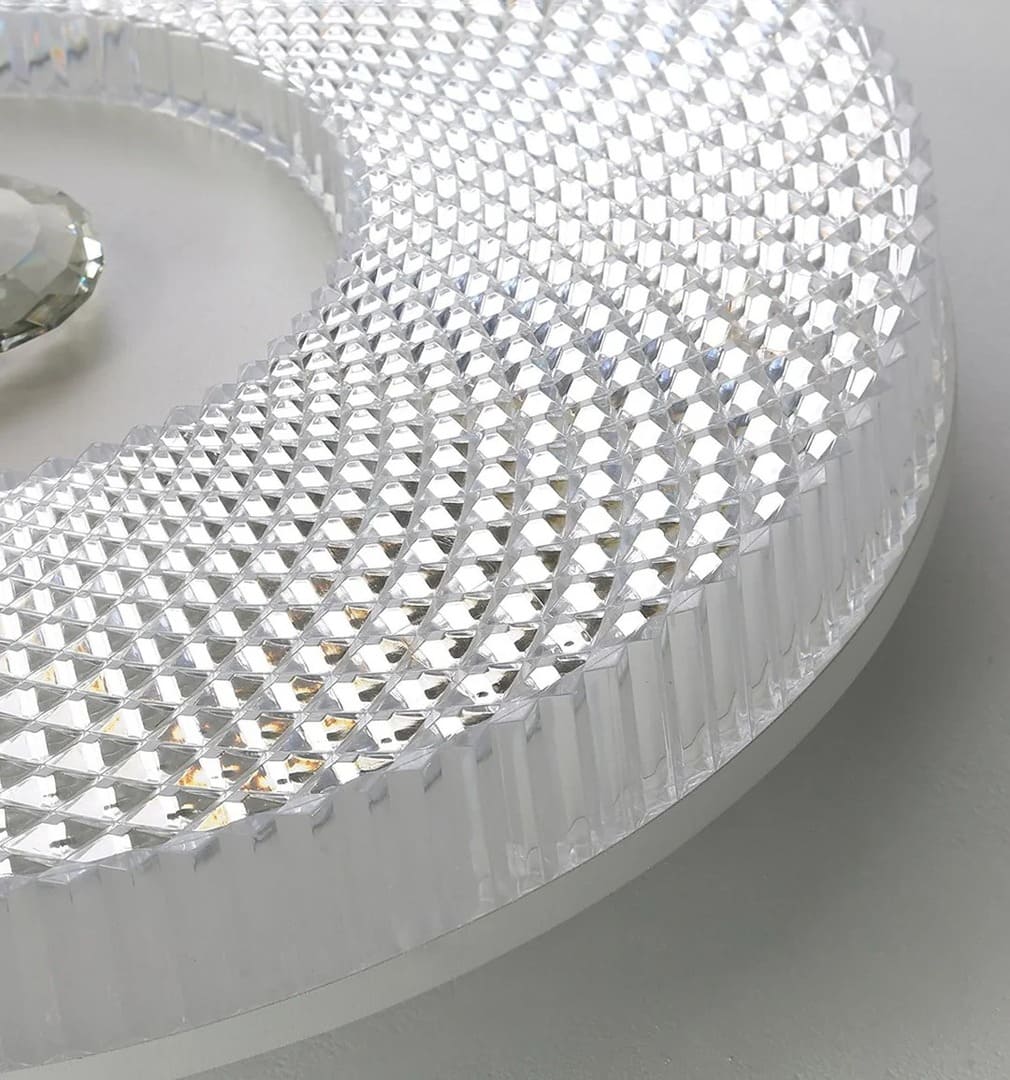 Modern Round LED Ceiling Light - Crystal Flush Mount