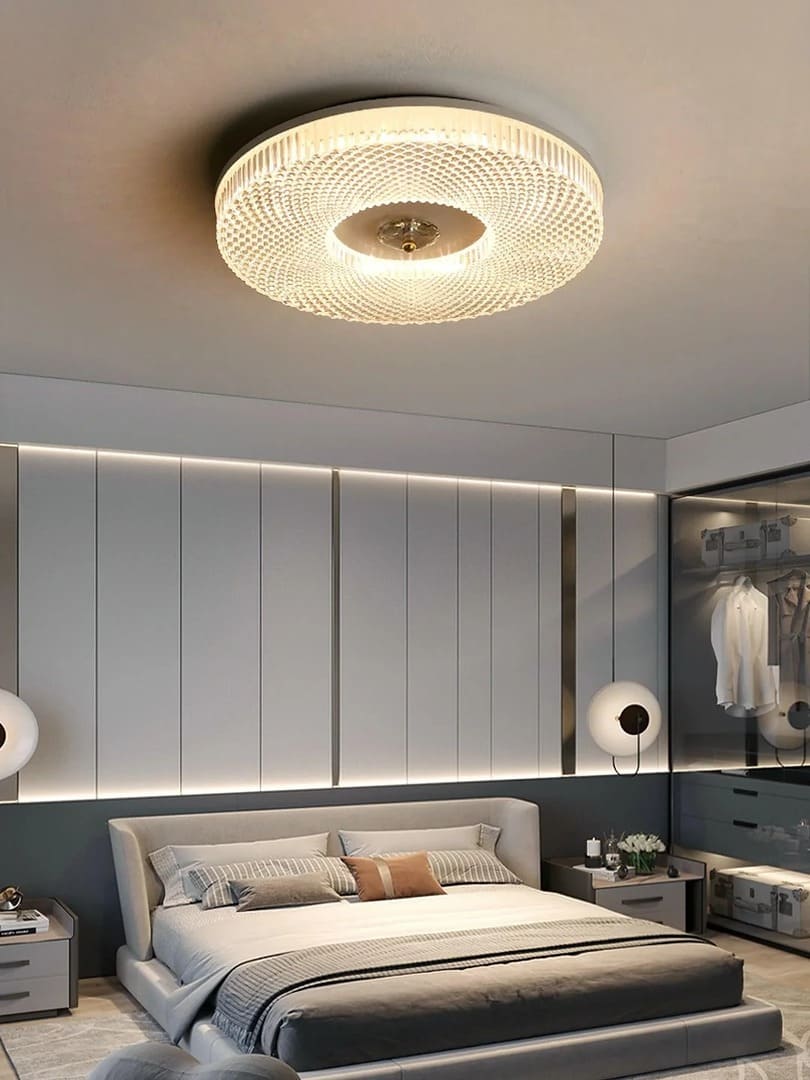 Modern Round LED Ceiling Light - Crystal Flush Mount