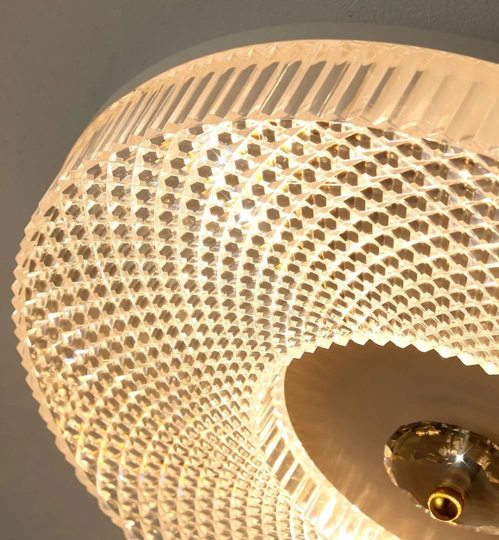 Modern Round LED Ceiling Light - Crystal Flush Mount