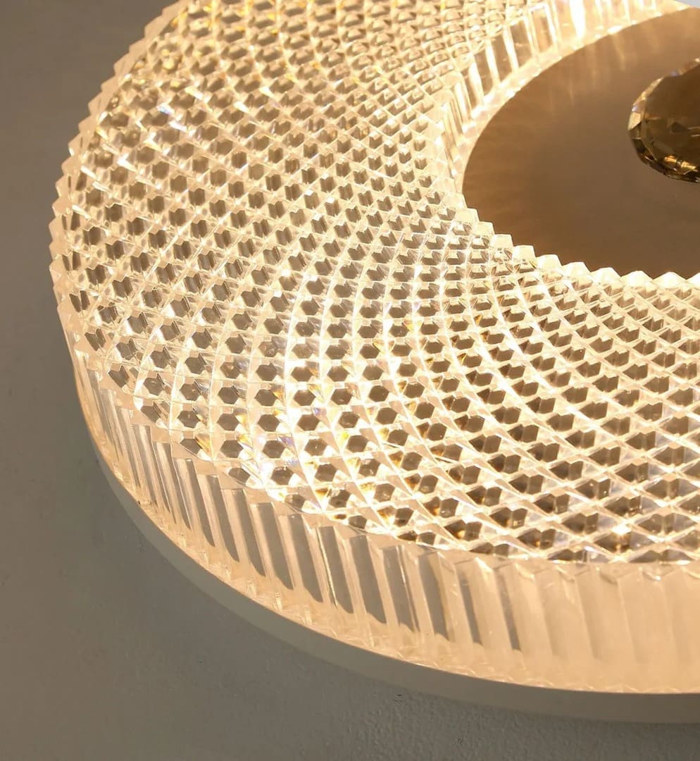 Modern Round LED Ceiling Light - Crystal Flush Mount