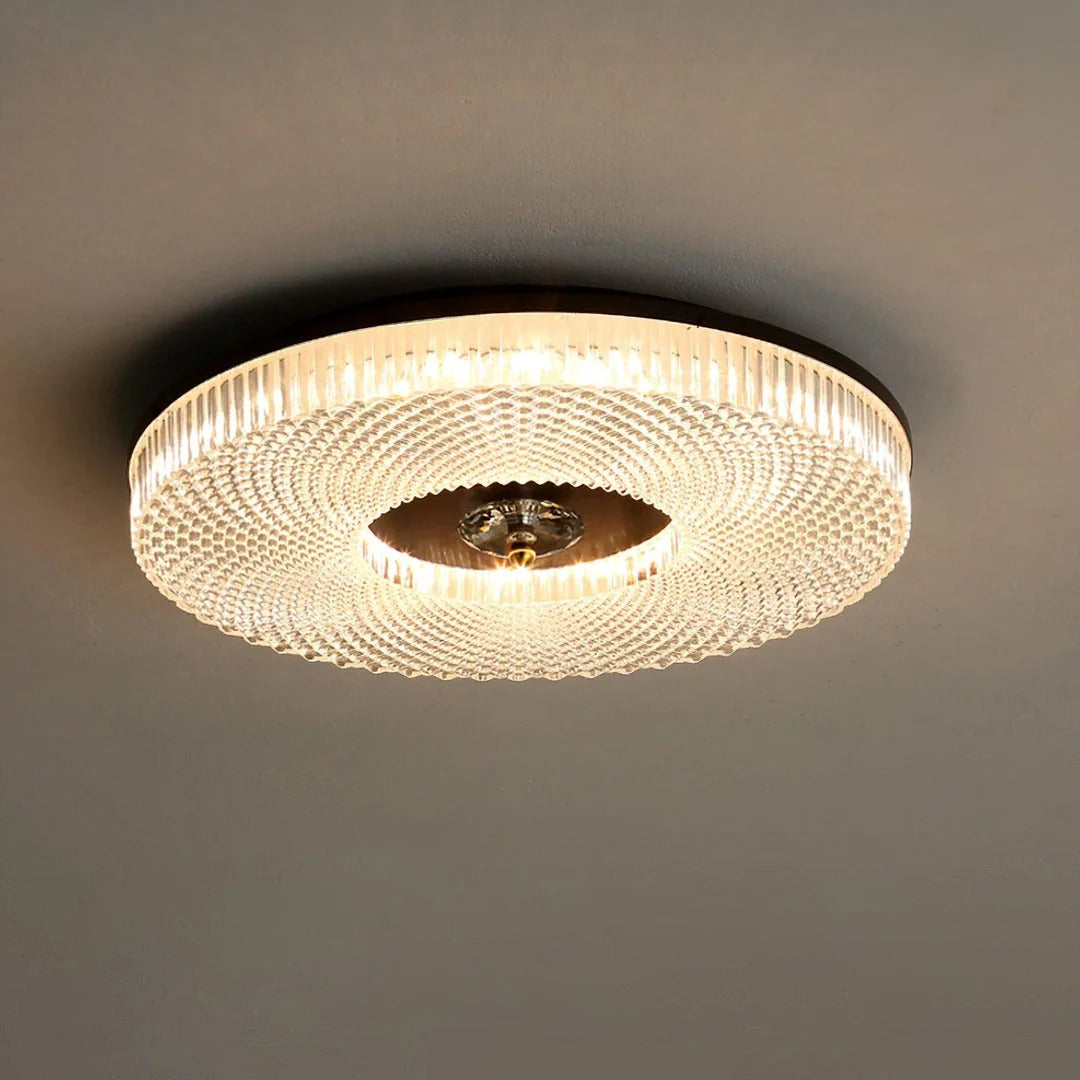 Modern Round LED Ceiling Light - Crystal Flush Mount