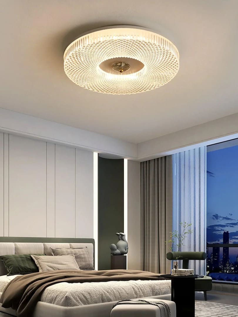 Modern Round LED Ceiling Light - Crystal Flush Mount