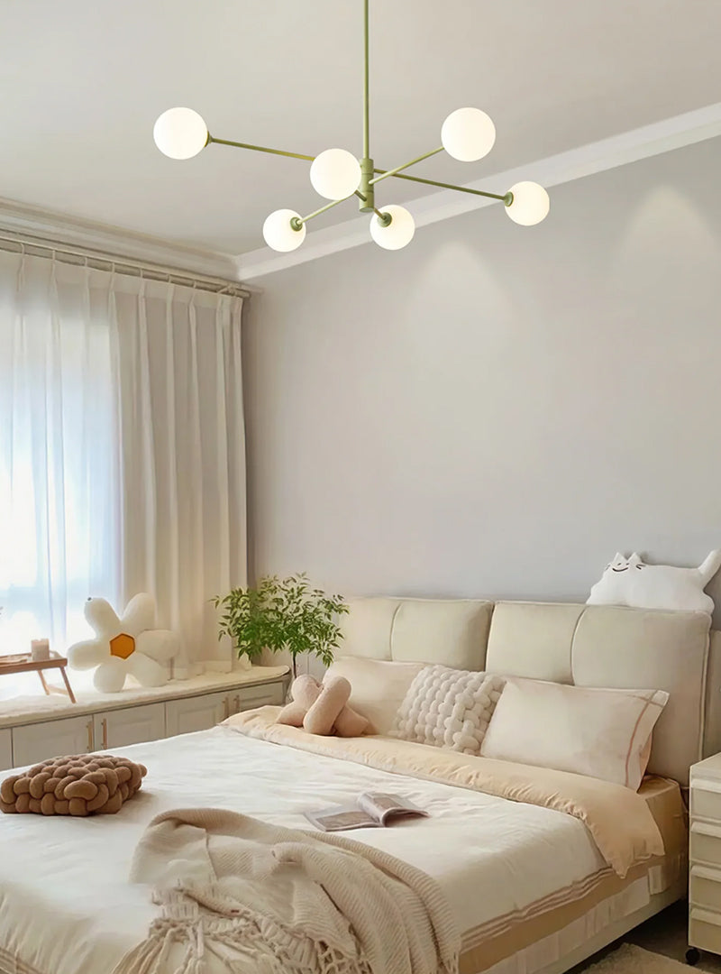 Modern Staggered Green Chandelier Design