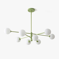 Modern Staggered Green Chandelier Design