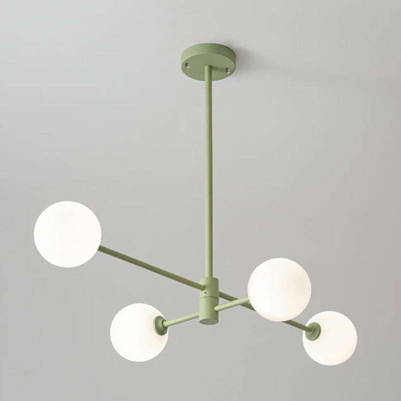 Modern Staggered Green Chandelier Design
