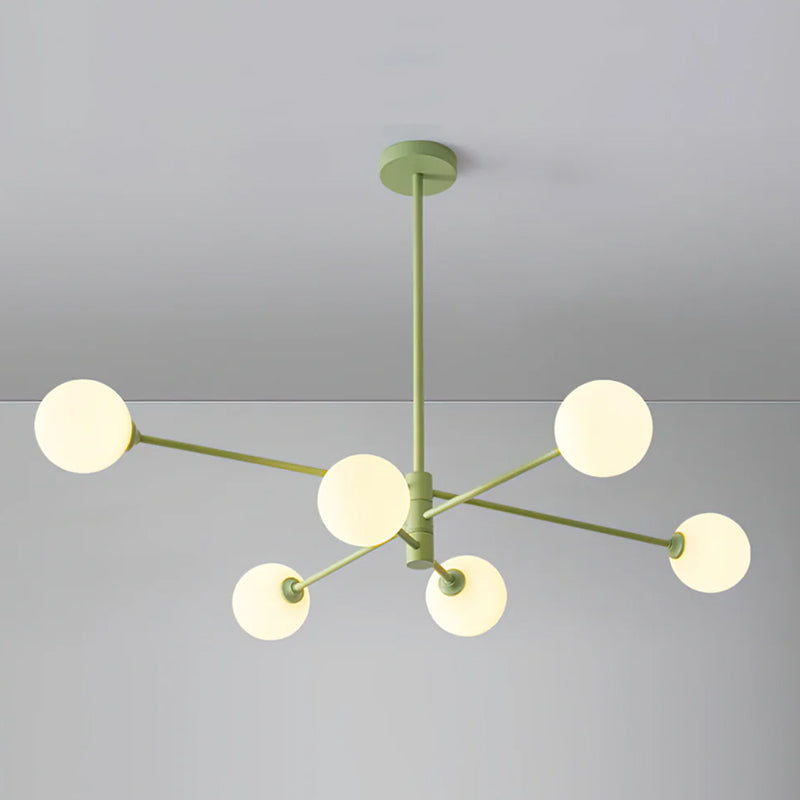 Modern Staggered Green Chandelier Design