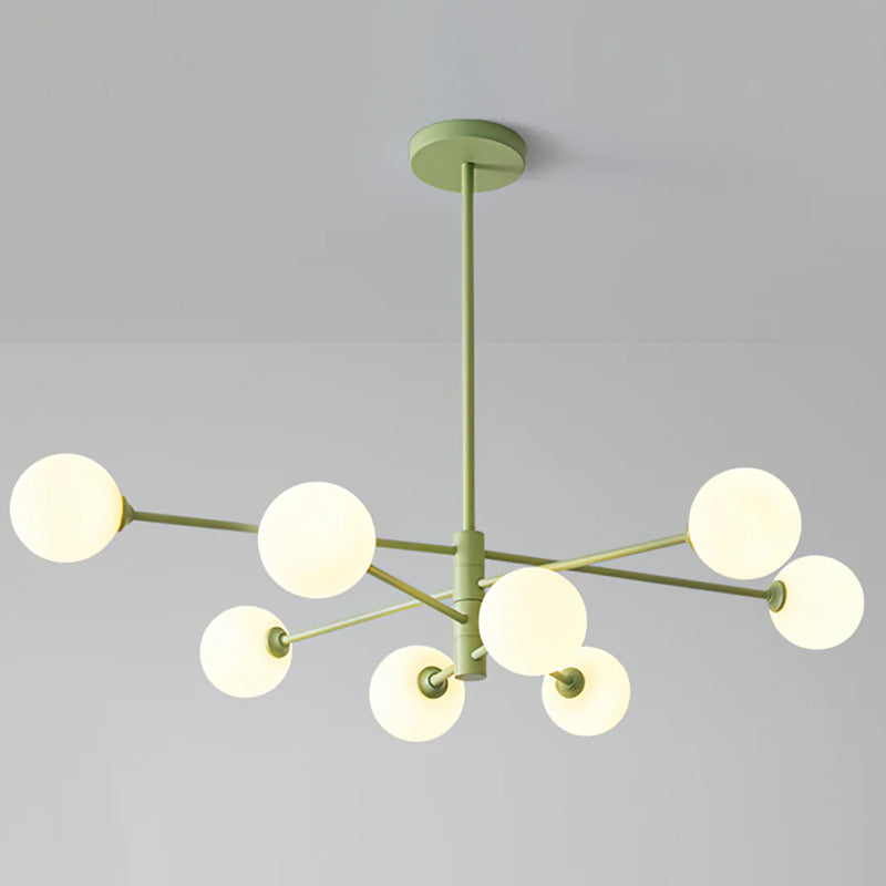 Modern Staggered Green Chandelier Design